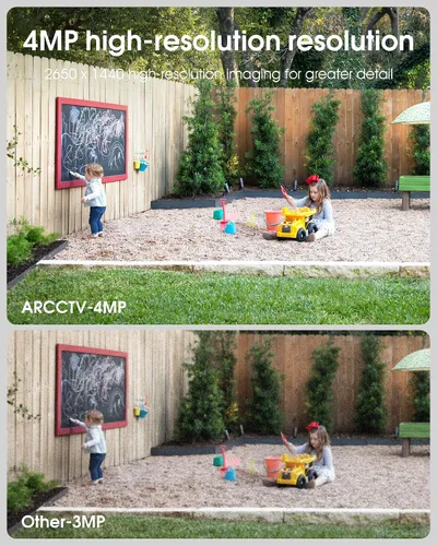 Miniatura 5 de ARCCTV Cámaras de seguridad solares inalámbricas para exteriores, cámara alimentada por batería de 4MP 360°, visión nocturna con foco, audio de 2