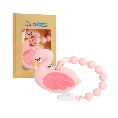 Miniatura 16 de Juguete mordedor de silicona de grado alimenticio para bebés con soporte para chupete, juguetes de dentición, juego de regalo para niños y niñas a
