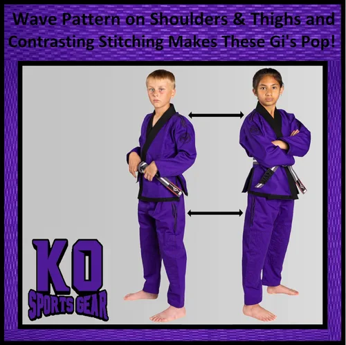 Miniatura 3 de Conjunto de uniforme para niños, BJJ Jiu Jitsu Gi, kimono y pantalones, preencogido