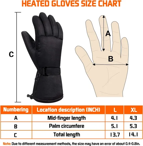 Miniatura 5 de Guantes térmicos para hombres y mujeres, guantes térmicos recargables con calefacción impermeable para motocicleta de invierno, guantes cálidos