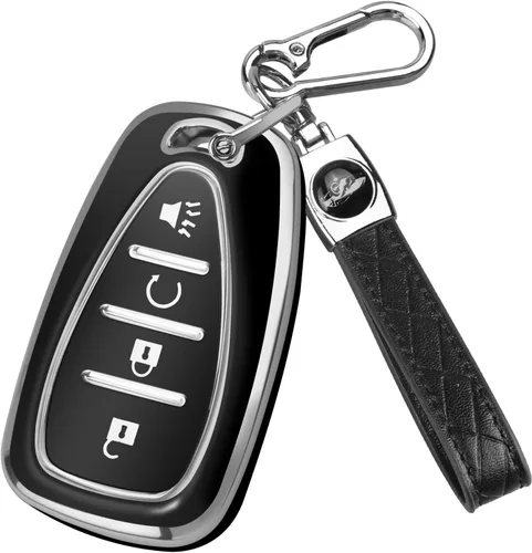 Miniatura 11 de FT FUNTOR Funda para llavero Chevrolet, funda de llave de TPU de 4 botones con borde dorado, compatible con Chevrolet Equinox Bolt Sonic Trax Blazer