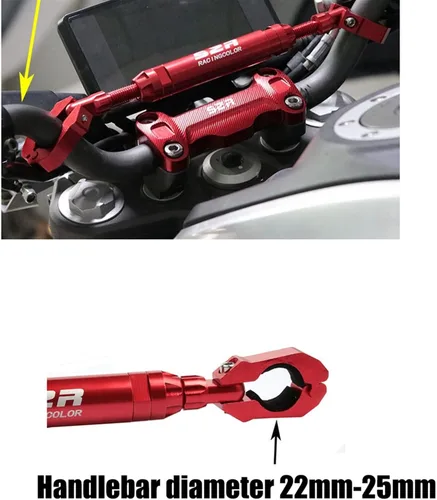 Miniatura 6 de Barra de equilibrio de motocicleta para Yamaha XT 660 Z XT660Z XTZ 660 XT660 XT660X XT 660 X R (Color rojo corto, Tamaño: 1)