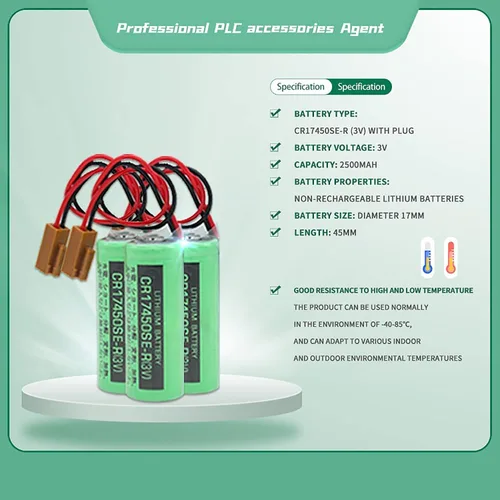 Miniatura 4 de 2 unids 3V CR17450SE-R / A98L-0031-0012 2500mah PLC batería para FANUC con enchufe US Stock