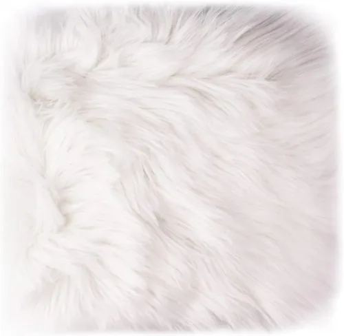Alfombra pequeña de piel de oveja sintética de 12 pulgadas, suave, fondo blanco para fotografía de escritorio de productos pequeños, joyas, relojes,