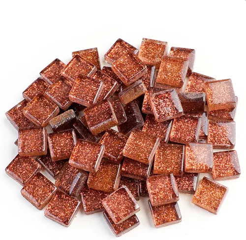 Miniatura 14 de Azulejos de mosaico, azulejos de vidrio, piezas de vidrio de mosaico de cristal brillante cuadrado a granel para decoración del hogar o manualidades