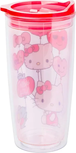 Miniatura 2 de Silver Buffalo Sanrio Hello Kitty - Vaso de viaje de doble pared con diseño de corazón para el día de San Valentín, con tapa de cierre deslizante