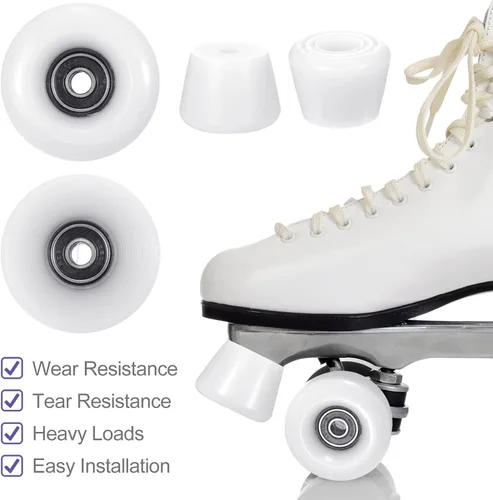 Miniatura 6 de PATIKIL Paquete de 8 ruedas de patinaje de 2.283 in x 1.260 in con rodamiento ABEC-9, ruedas de patinaje de poliuretano 82A y 2 topes de dedos