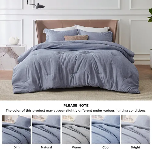 Miniatura 181 de Bedsure Juego de edredón Twin/Twin XL, ropa de cama suave beige para todas las estaciones, juego de cama teñido catiónico, 2 piezas, 1 edredón