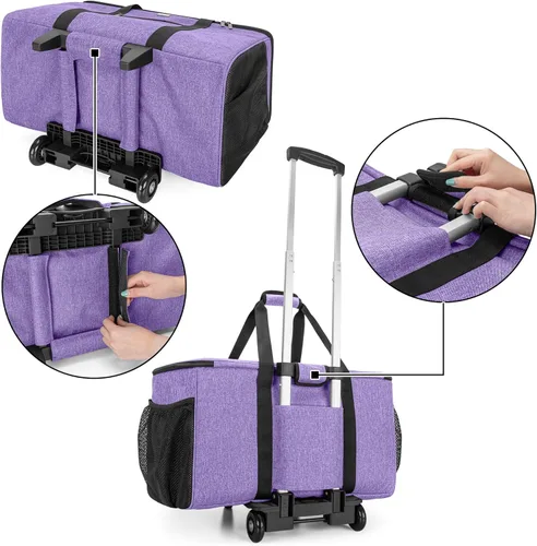Miniatura 4 de LUXJA Bolsa con ruedas compatible con Cricut Maker (Explore Air) y fácil de presionar (9 x 9 pulgadas), funda de transporte para máquina troquelada