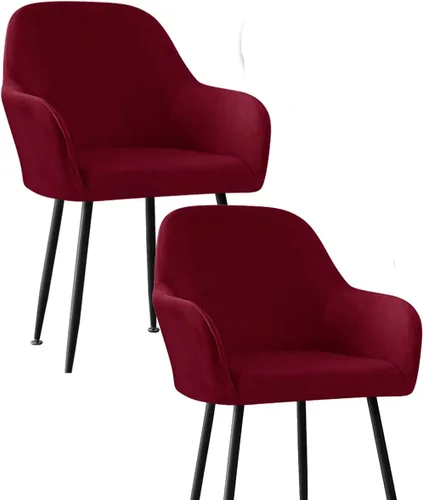Miniatura 50 de Fundas protectoras de terciopelo elástico para sillas de comedor con brazos y respaldo curvado pequeño, juego de 6/4/2 para cocina, oficina, hogar