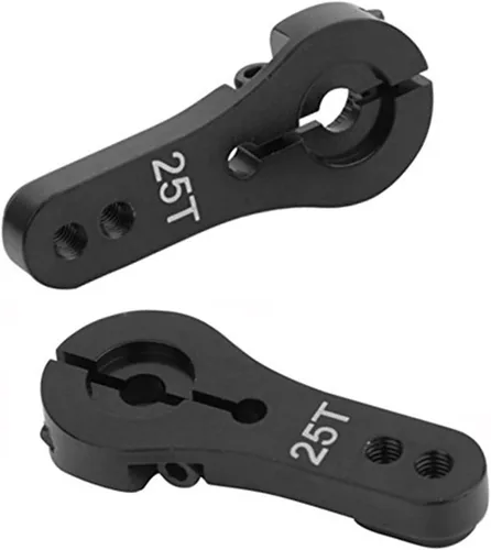 Miniatura 3 de ShareGoo - Paquete de 5 bocinas servo de aluminio 25T M3 hilos de metal para RC coche, camión, buggy, avión, color negro