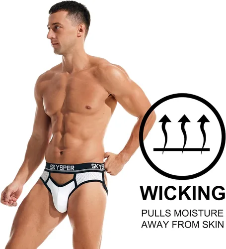 Miniatura 67 de SKYSPER Jock Strap Athletic Supporter para hombres Sexy Jockstrap Ropa interior masculina