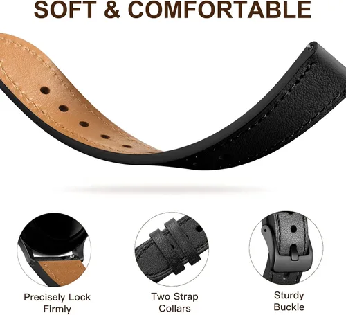 Miniatura 3 de GEAK Correa de Cuero Compatible con Samsung Galaxy Watch 7 40mm 44mm, Galaxy Watch 6 5 4 44mm 40mm, Galaxy Watch 4 Classic 46mm 42mm, Watch 3 41mm