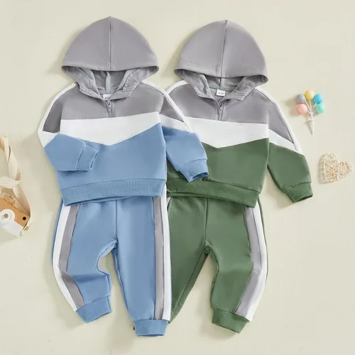 Miniatura 223 de Conjunto de ropa de otoño e invierno para bebé y niño, sudadera larga con capucha y pantalones para niños pequeños, 6, 12, 18, 24 meses, 2T