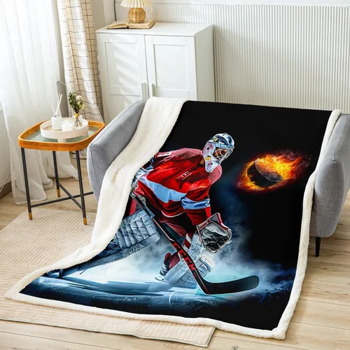 Miniatura 40 de Manfei Manta a cuadros con temática deportiva de béisbol para niños, adolescentes, decoración de habitación, guantes de bate de béisbol, manta