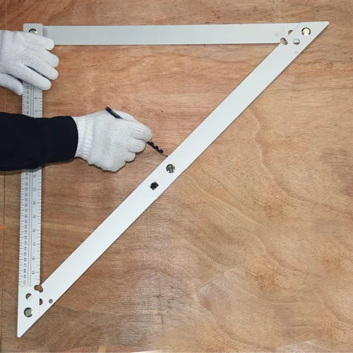 Miniatura 6 de FEIRONG Herramientas de Escuadra de Carpintero 3 en 1, Regla Triangular de 7 Pulgadas, Regla en Forma de L de 10 Pulgadas y Lápiz de Carpintero