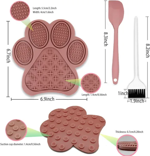 Miniatura 2 de Alfombrilla para lamer perros y gatos – Almohadilla para lamer de alimentación lenta con ventosas, silicona de grado alimenticio para baño, aseo