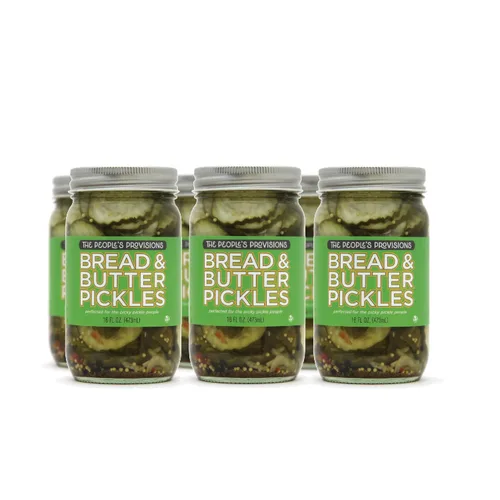 Miniatura 9 de The People's Provisions - Encurtidos de pan y mantequilla de 16 onzas - Chips crujientes de pepinillos dulces estilo pan y mantequilla (3 unidades)