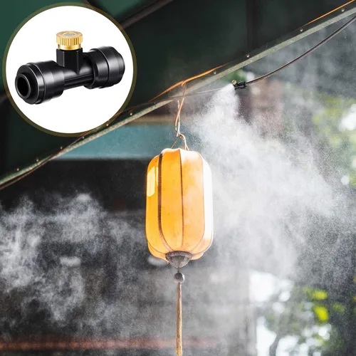 Miniatura 5 de 48 boquillas de nebulización de latón que incluyen rosca de nebulización de agua de 1/4 pulgadas y boquilla de orificio de latón con enchufe negro