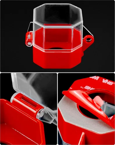 Miniatura 5 de QWORK Cubierta de botón de parada de emergencia, paquete de 4 protectores de plástico para interruptor de palanca, cubierta de bloqueo