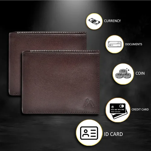 Miniatura 33 de Carteras plegables de cuero RFID hechas a mano para hombres en varios colores que ofrecen 9 tarjetas y 1 ranuras para identificación