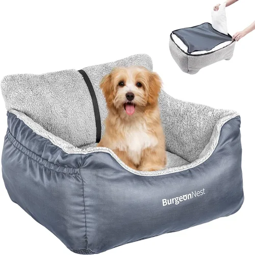 Miniatura 12 de BurgeonNest Asiento de coche para perros pequeños, totalmente desmontable y lavable, asientos para gatos menores de 25 libras, asientos suaves