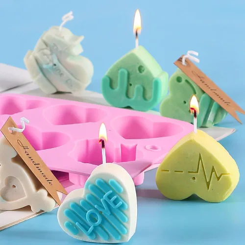Miniatura 5 de Moldes de silicona de plástico para el día de San Valentín, moldes de silicona para dulces de corazones rosados, moldes de jabón, moldes de galletas