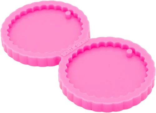 Miniatura 3 de Aretes redondos superbrillantes con borde ondulado, moldes de resina para fundición de resina, hechos a mano, joyería de moda, moldes de silicona