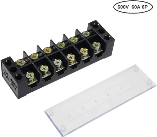 Miniatura 2 de uxcell 6 filas dobles 600V 60A Bloque de barrera de alambre Tira de terminales TBC-6006