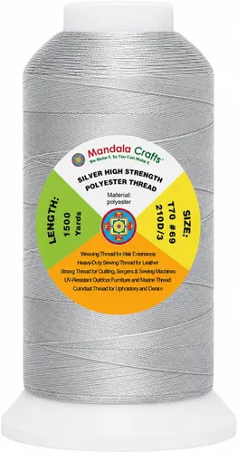Miniatura 97 de Mandala Crafts Airforce Blue - Hilo resistente de 1500 yardas Tex 70 hilos de poliéster fuertes para coser cortinas, jeans, cuero, cabello