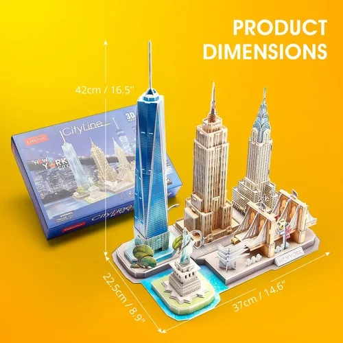Miniatura 8 de Rompecabezas 3D para niños de 8 a 10 años, manualidades para niños de 8 a 12 años, horizonte de la ciudad de Nueva York, manualidades