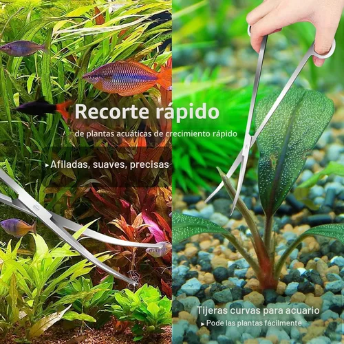 Miniatura 4 de 4 Piezas Herramientas de Paisajismo Acuático, Kit Jeimier Aquascape, Pinzas Largas y Fuertes para Acuario, Tijeras, Raspador de Algas, Herramientas