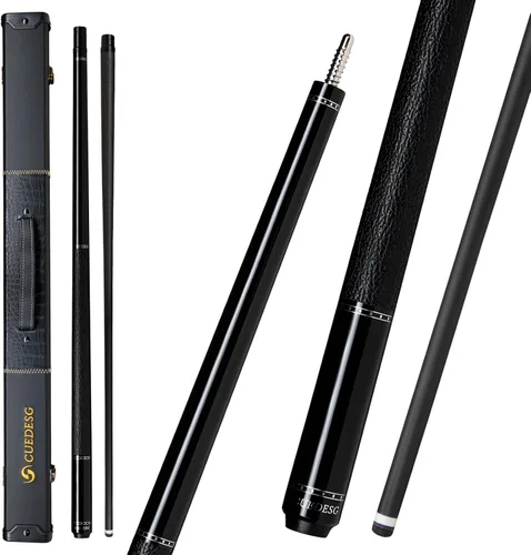 Miniatura 27 de Palo de Billar de Fibra de Carbono 10.5mm/11.8mm/12.5mm, Palo de Piscina de Baja Deflexión con Empuñadura de Madera Rara, Palo de Billar Profesional