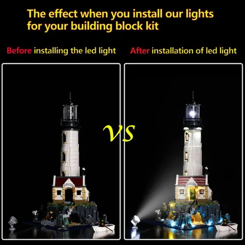 Miniatura 2 de Kyglaring Kit de luces LED compatible con Lego 21335, accesorios de iluminación para ideas del hogar, faros motorizados, solo luces