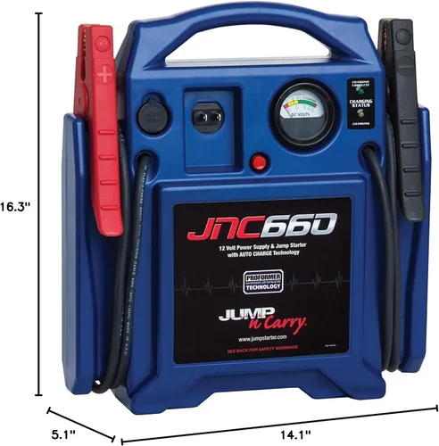 Miniatura 7 de Clore Automotive Jump-N-Carry JNC660 Arrancador de Salto de 1700 Amperios Pico 12 Voltios, Azul