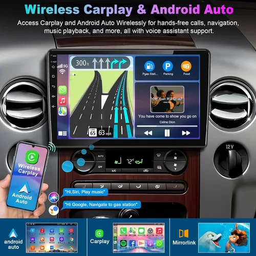 Miniatura 3 de Radio de coche Android 13 de 10.1 pulgadas 4+64 para Ford F150/F250/F350 2004-2014, Carplay inalámbrico y Android Auto con pantalla táctil IPS