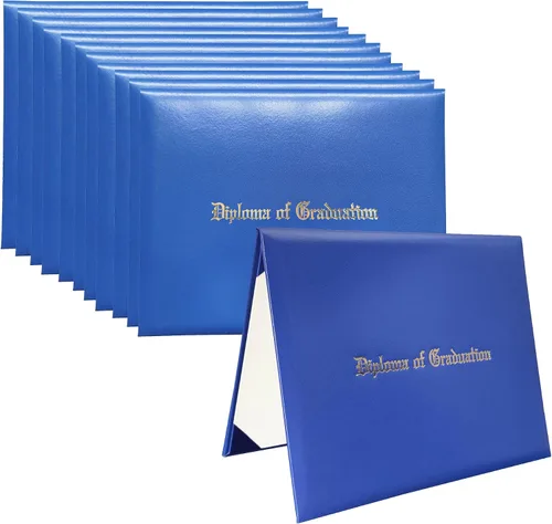 Miniatura 43 de Funda para diploma 8.5”x11” impresa “Diploma de Graduación” en cuero sintético acolchada y rica en color de TngHui, negra