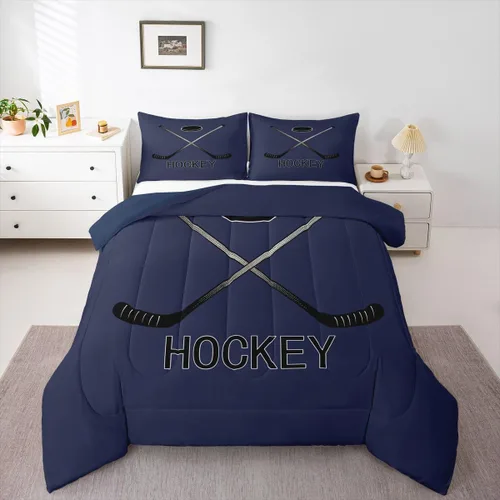 Miniatura 14 de Erosebridal Edredón de plumón de hockey sobre hielo, juego de edredón de jugador de hockey para adolescentes, niños y hombres, juego de ropa de cama