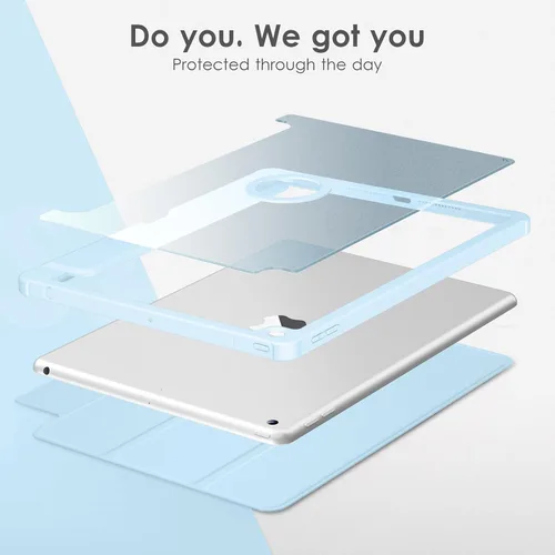 Miniatura 5 de DTTOCASE - Funda para iPad de 9ª, 8ª y 7ª generación de 10.2 pulgadas, lanzada en 2021/2020/2019, parte trasera dura delgada mate, marco de TPU