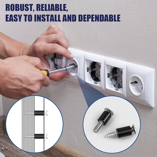 Miniatura 6 de Juego de 345 espaciadores de salida eléctrica de nailon negro, espaciadores de plástico redondos no roscados para tornillos de interruptor y 345