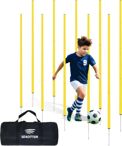 SEAOTTER Bastones de entrenamiento de agilidad de fútbol, 6/10/20 unidades de 6 pies ajustables desmontables para entrenamiento de velocidad,