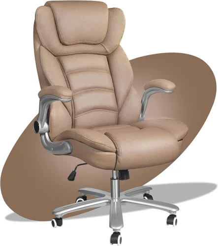 Miniatura 8 de Silla de oficina ejecutiva, sillas de oficina grandes y altas para personas pesadas, asiento ancho de 400 libras, silla de oficina de cuero