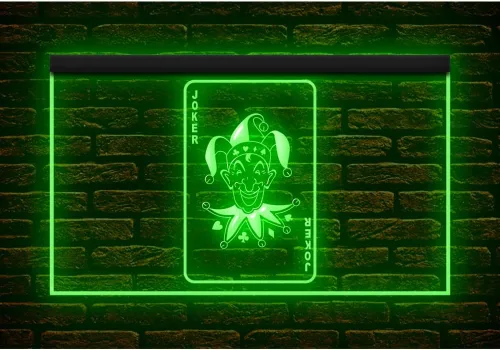 Miniatura 4 de 230096 Joker Poker Card Casino Game Room Display LED Letrero de neón (12 x 8 pulgadas, morado)