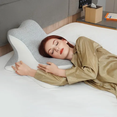 Miniatura 9 de Almohada de lectura para cama, para estar acostado, inclinado y boca abajo, almohada ergonómica de espuma viscoelástica en cuña para cabecero
