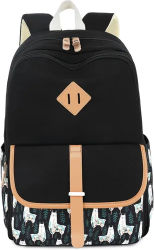 Miniatura 2 de Leaper - mochila escolar para niñas, mochila informal, bolsa de viaje con bolsillos laterales Negro-alpaca