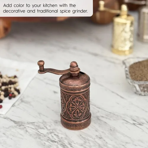 Miniatura 3 de Molinillo de pimienta negra decorativo hecho a mano, molinillo de especias turco recargable con grosor ajustable, molinillo de pimienta manual