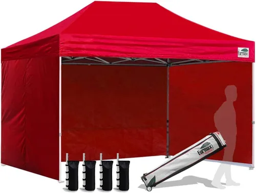 Miniatura 57 de Eurmax Tienda de campaña desplegable de 8 x 8 de Estados Unidos, con bolsa rodante patentada sin puntas, 4 paredes extraíbles con cremallera, toldo