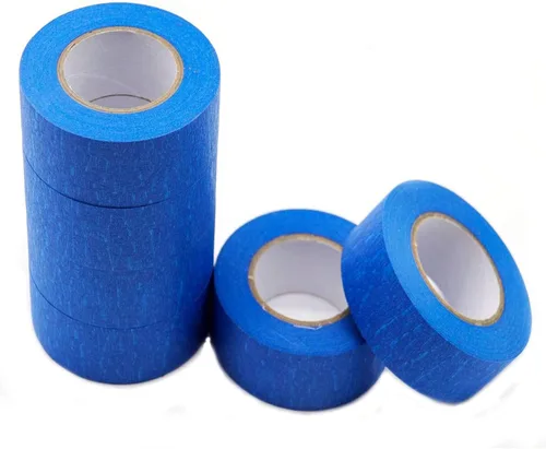 Blue Painters - Cinta adhesiva de 1 pulgada, adhesivo medio, sin residuos, para bricolaje o pintor profesional (paquete de 6, 22 yardas por rollo)