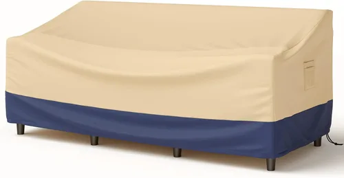 Miniatura 13 de Tangkula Juego de 3 fundas para muebles de patio, fundas impermeables para conversación al aire libre para 3 piezas, juego de funda de sofá
