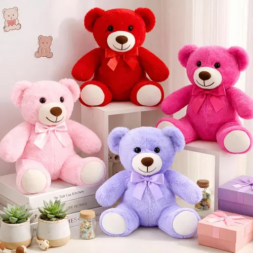 Miniatura 10 de Civaner Paquete de 4 osos de peluche de 14 pulgadas, lindos osos suaves, regalos a granel para mujeres, mejores amigas y novias (azul)